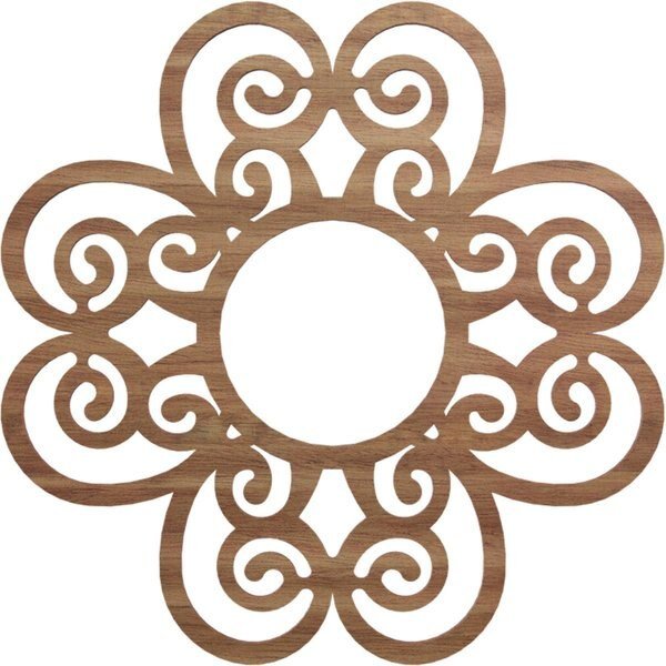 Cohen Wood Fretwork Pierced Ceiling Medallion, Walnut, 18